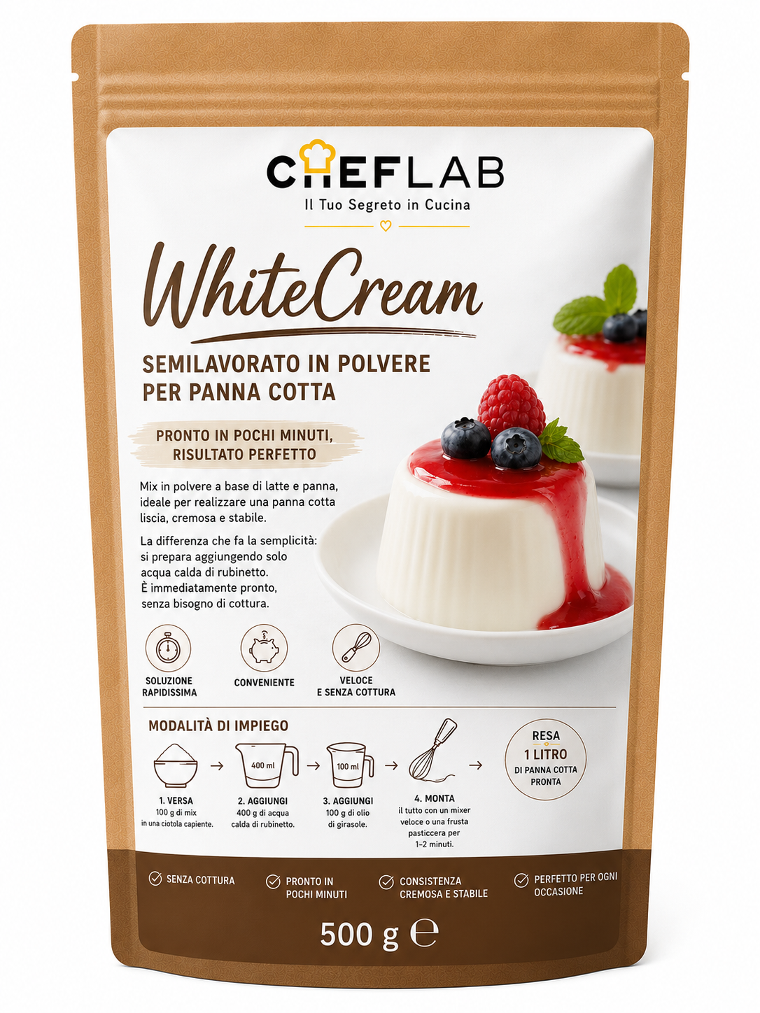Semilavorato per panna cotta White Cream 500 g