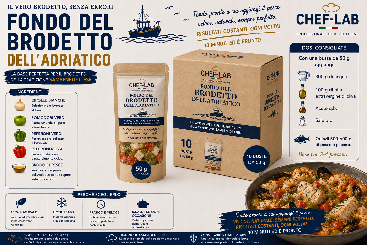 Fonds de cuisson pour Brodetto de l'Adriatique