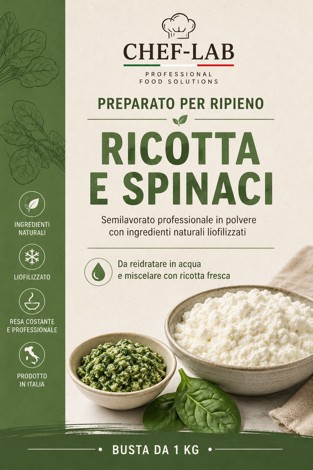 Preparato per Ripieno Ricotta e Spinaci