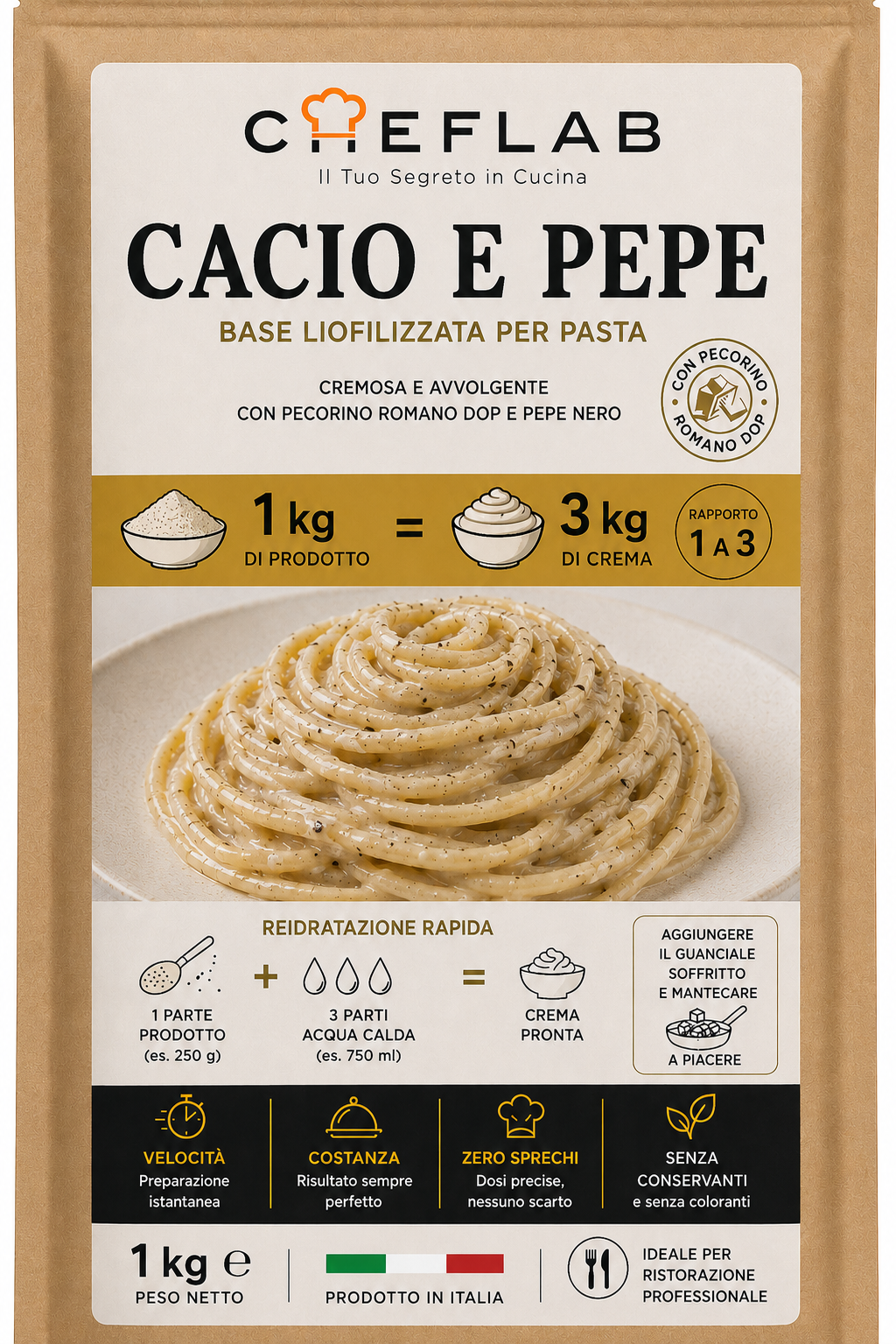 Cacio e pepe au pecorino romano AOP