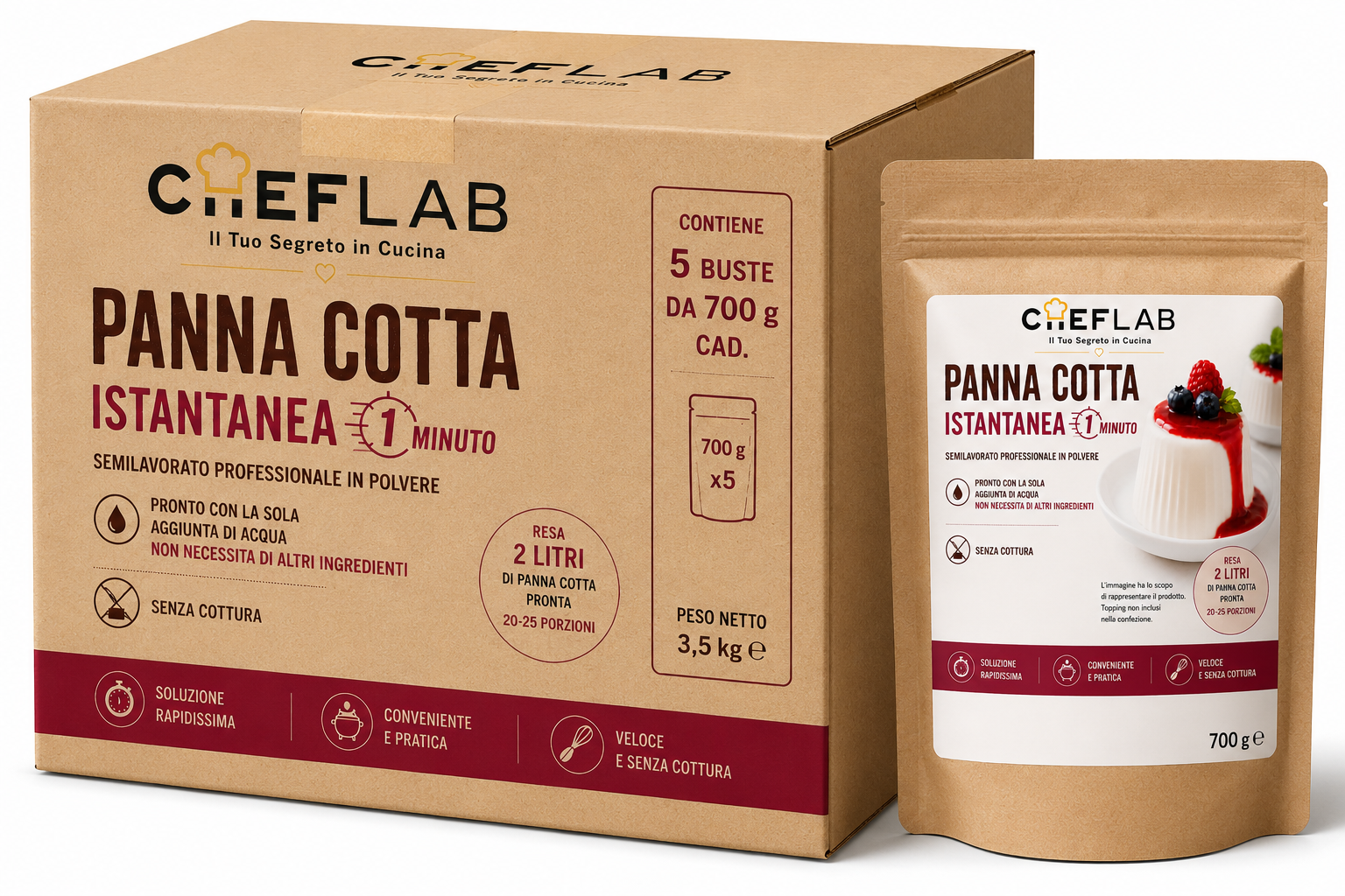 Panna cotta istantanea confezione da 700 g